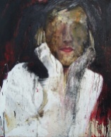 Isabelle, Acrylique et filet sur toile, 100 x 80 cm.
